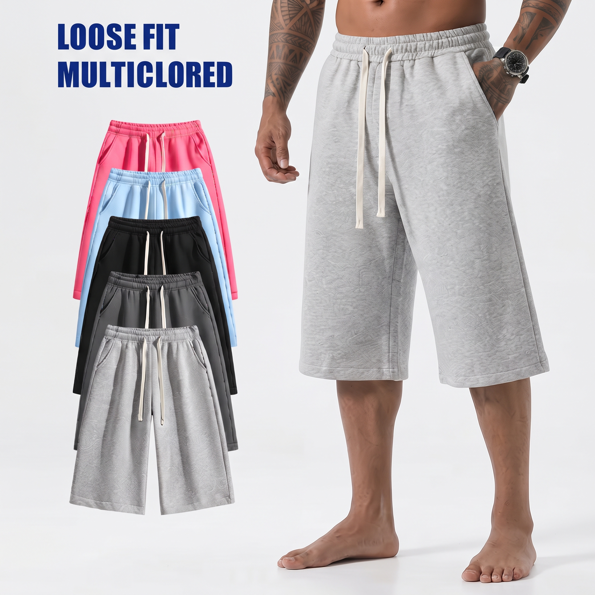 Men's Casual Bermuda Shorts with Belt