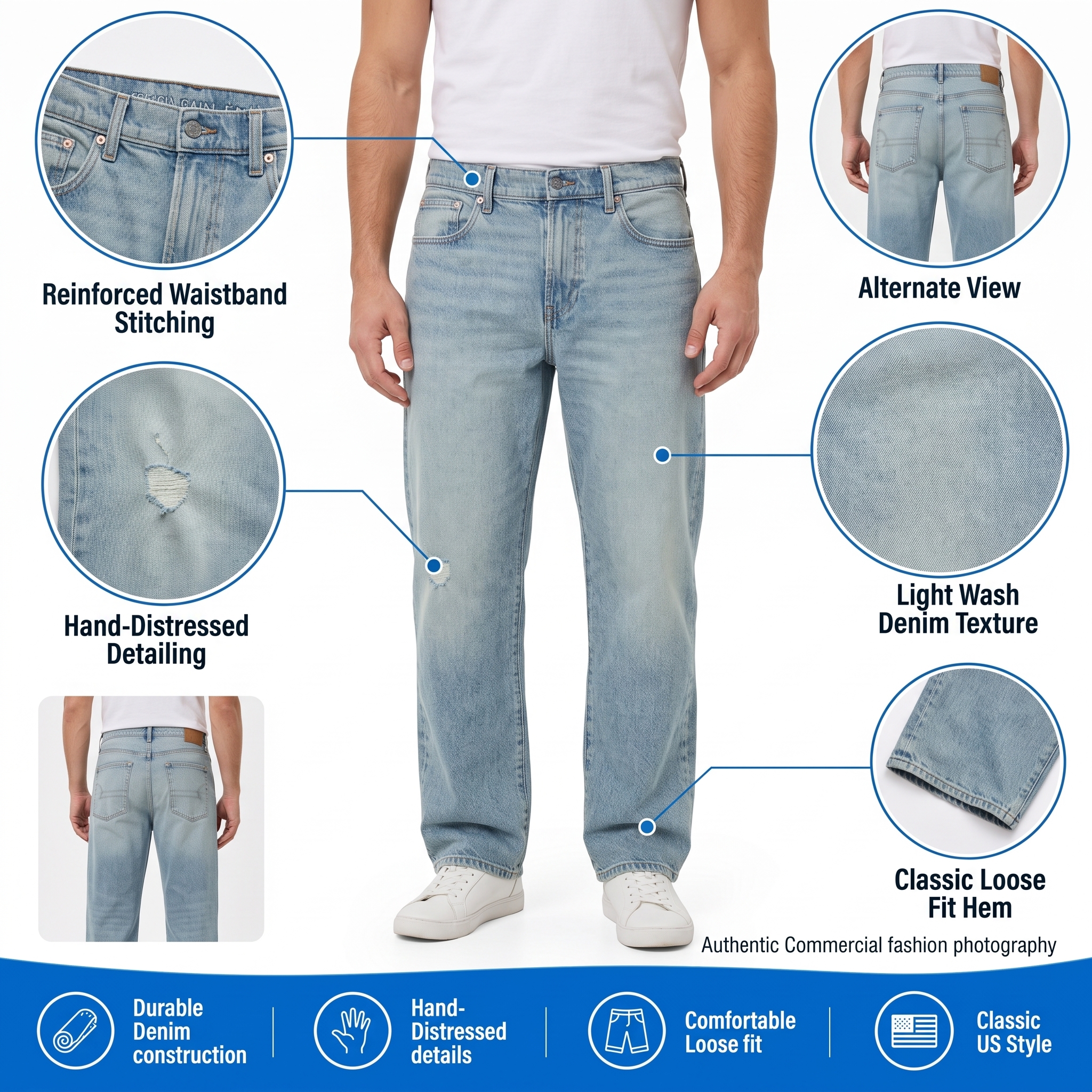 Men's Baggy Relaxed Fit Jeans