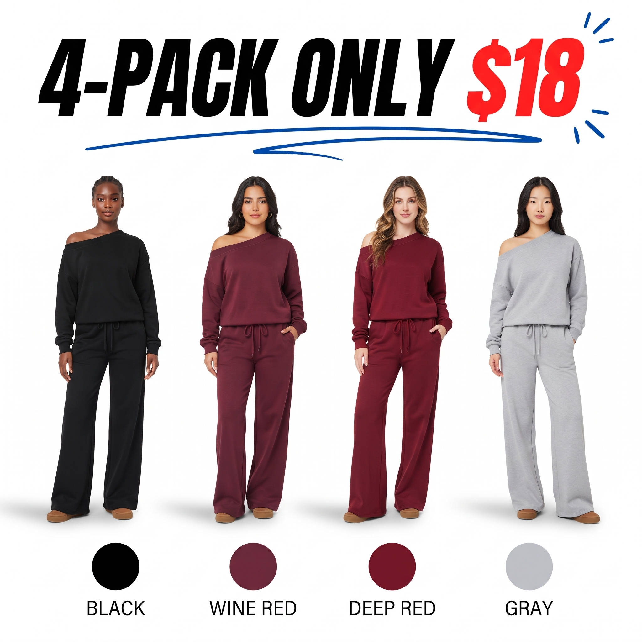 Women’s One-Shoulder Oversized Lounge Set