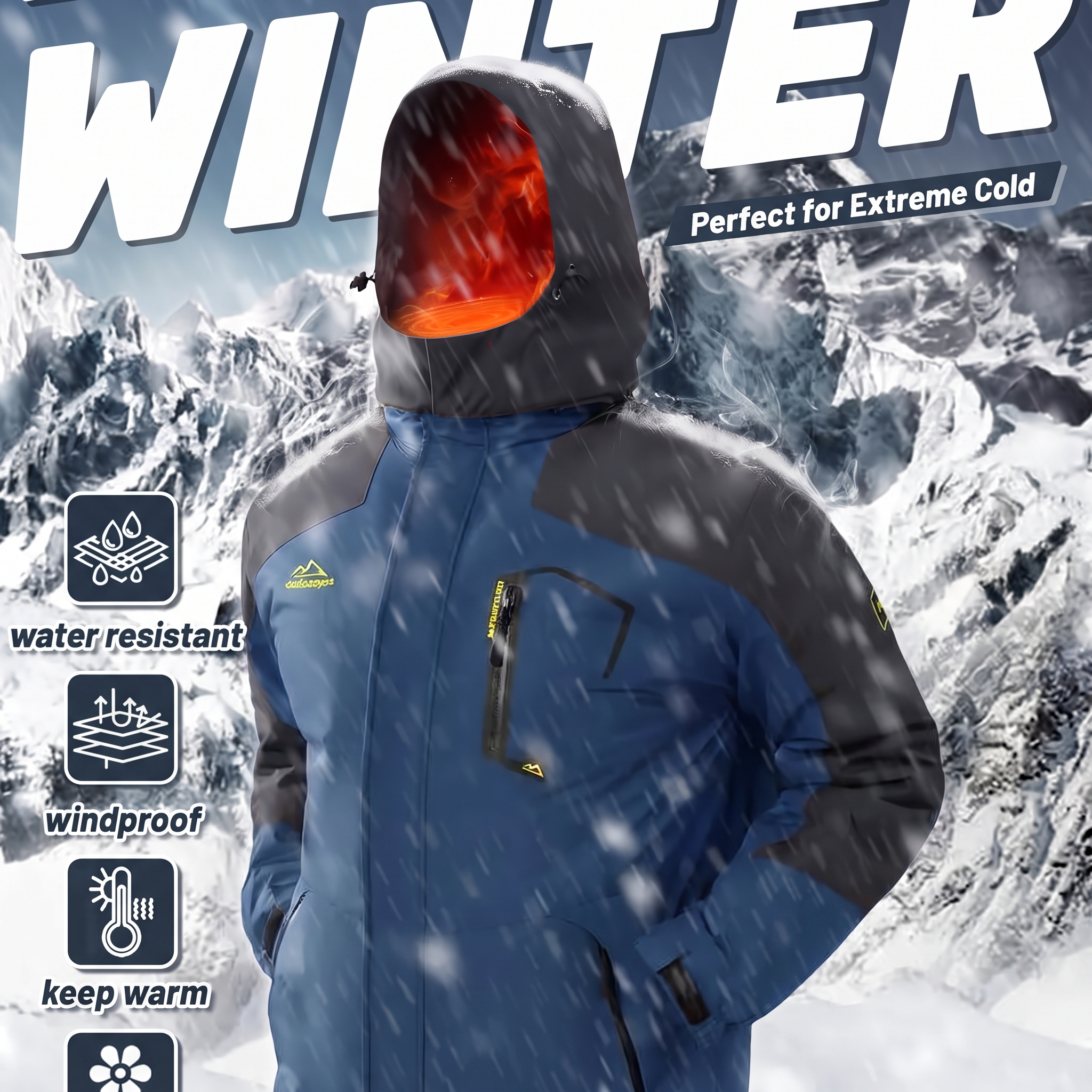 Men’s Waterproof Fleece-Lined Winter Outdoor Jacket