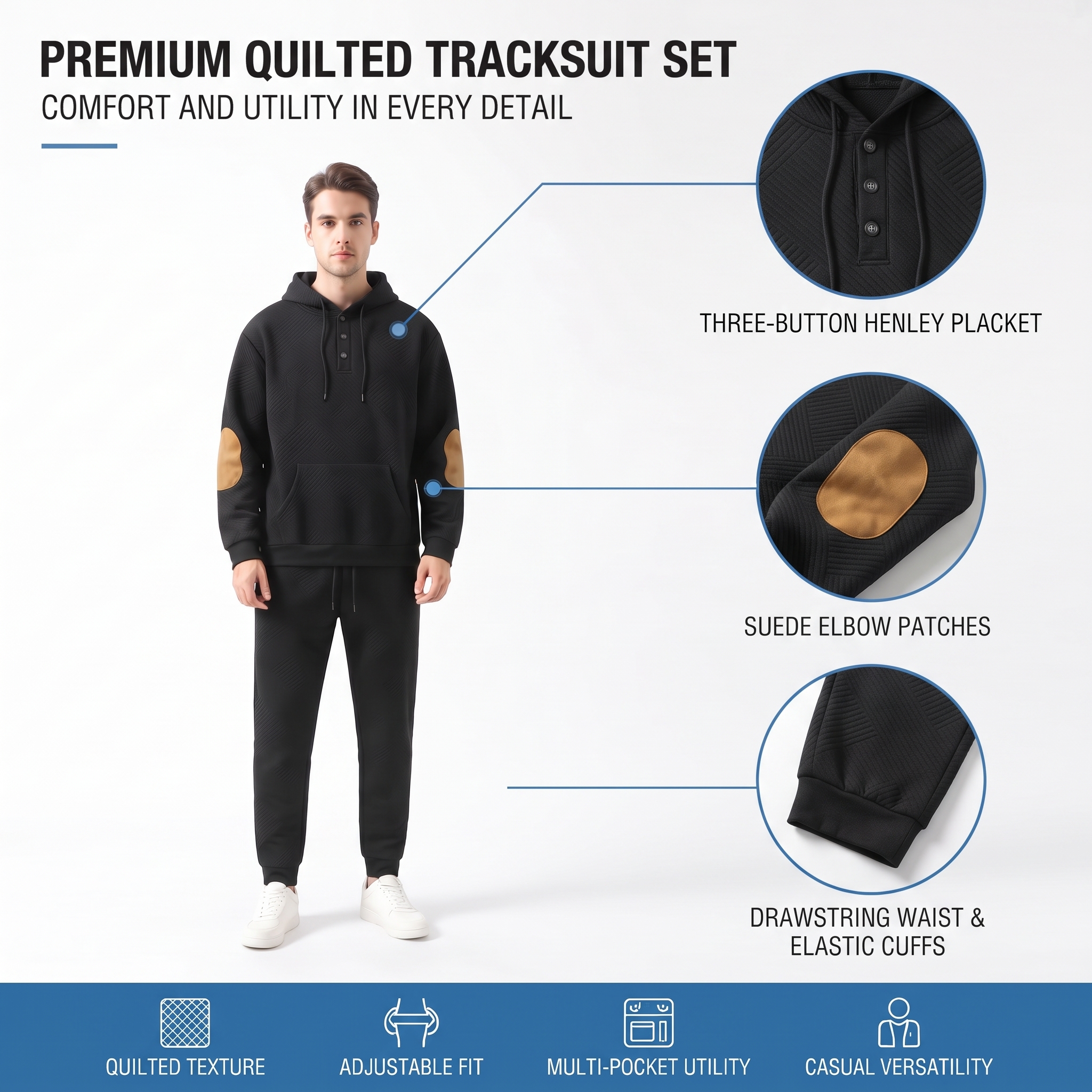 Men’s 2-Piece Brushed Fleece Hoodie & Sweatpants Set