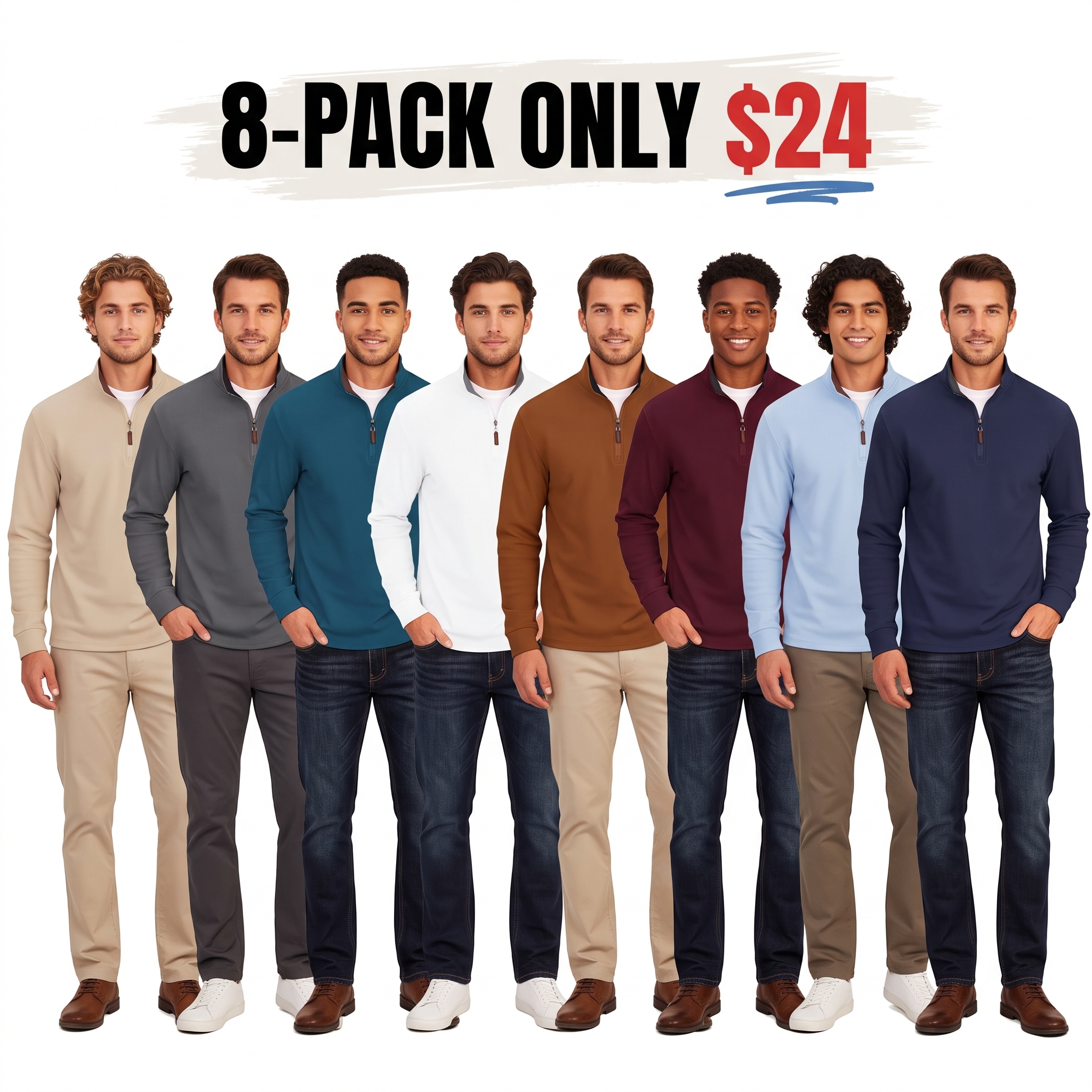 Men’s Quarter-Zip Mock Neck Fleece Pullover