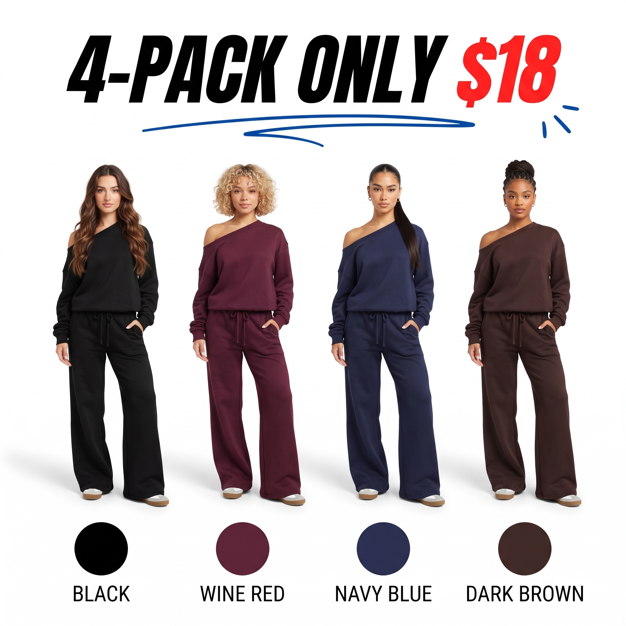 Women’s One-Shoulder Oversized Lounge Set