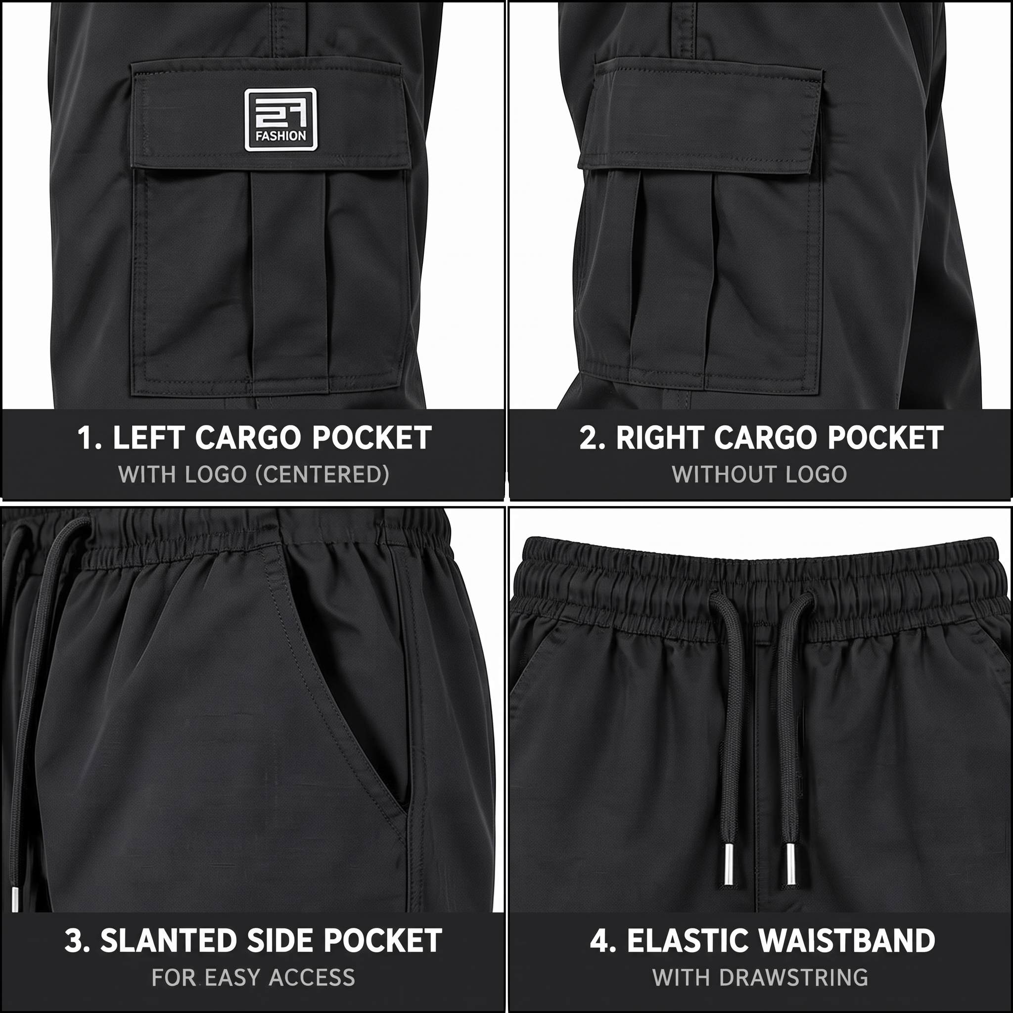 Men’s Relaxed-Fit Multi-Pocket Cargo Pants