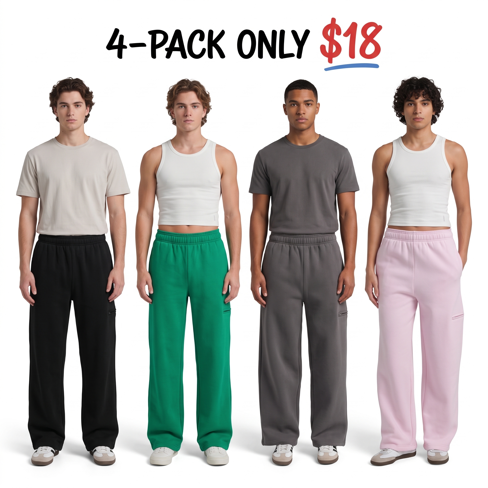 Unisex Straight-Leg Heavyweight Fleece Sweatpants