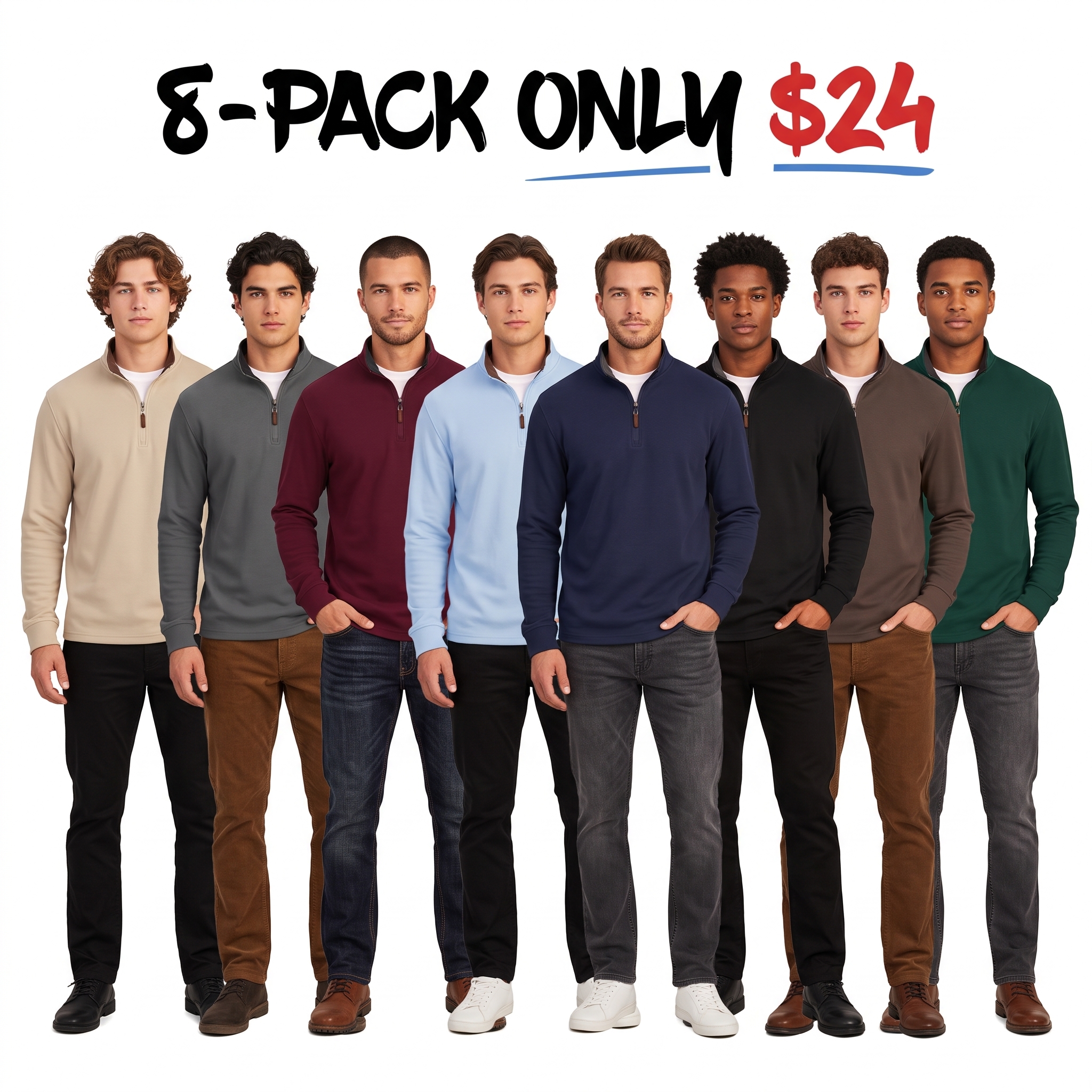 Men’s Quarter-Zip Mock Neck Fleece Pullover