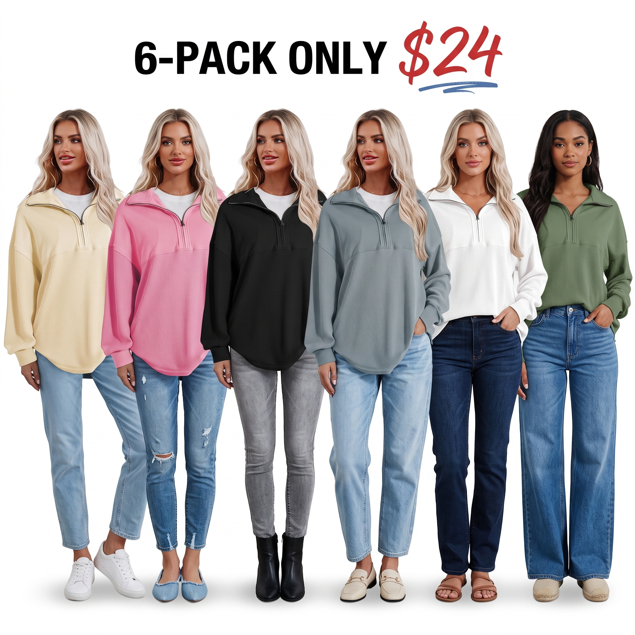 Women's Cotton Knit Quarter-Zip Pullover