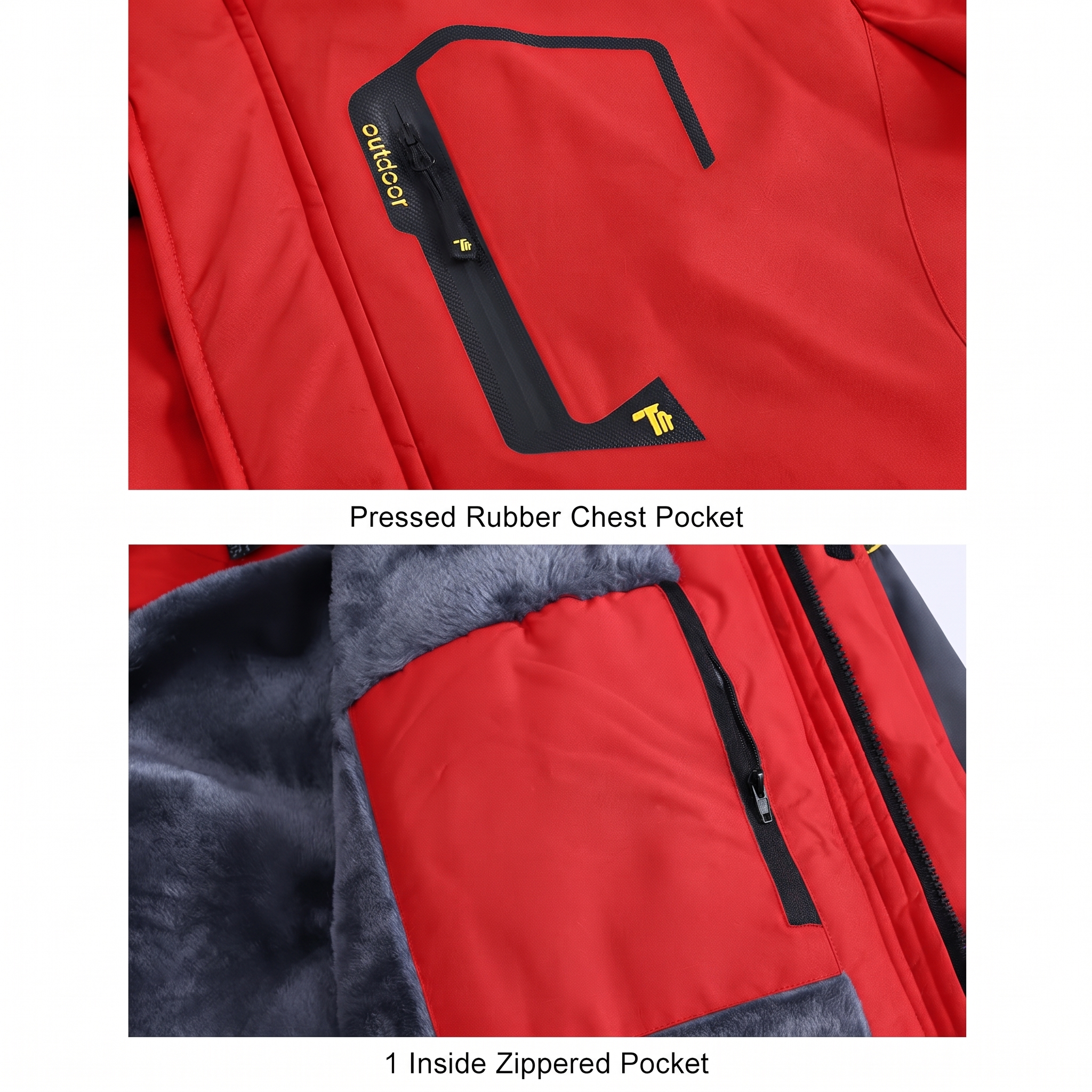 Men's Waterproof Fleece-Lined Winter Ski Jacket