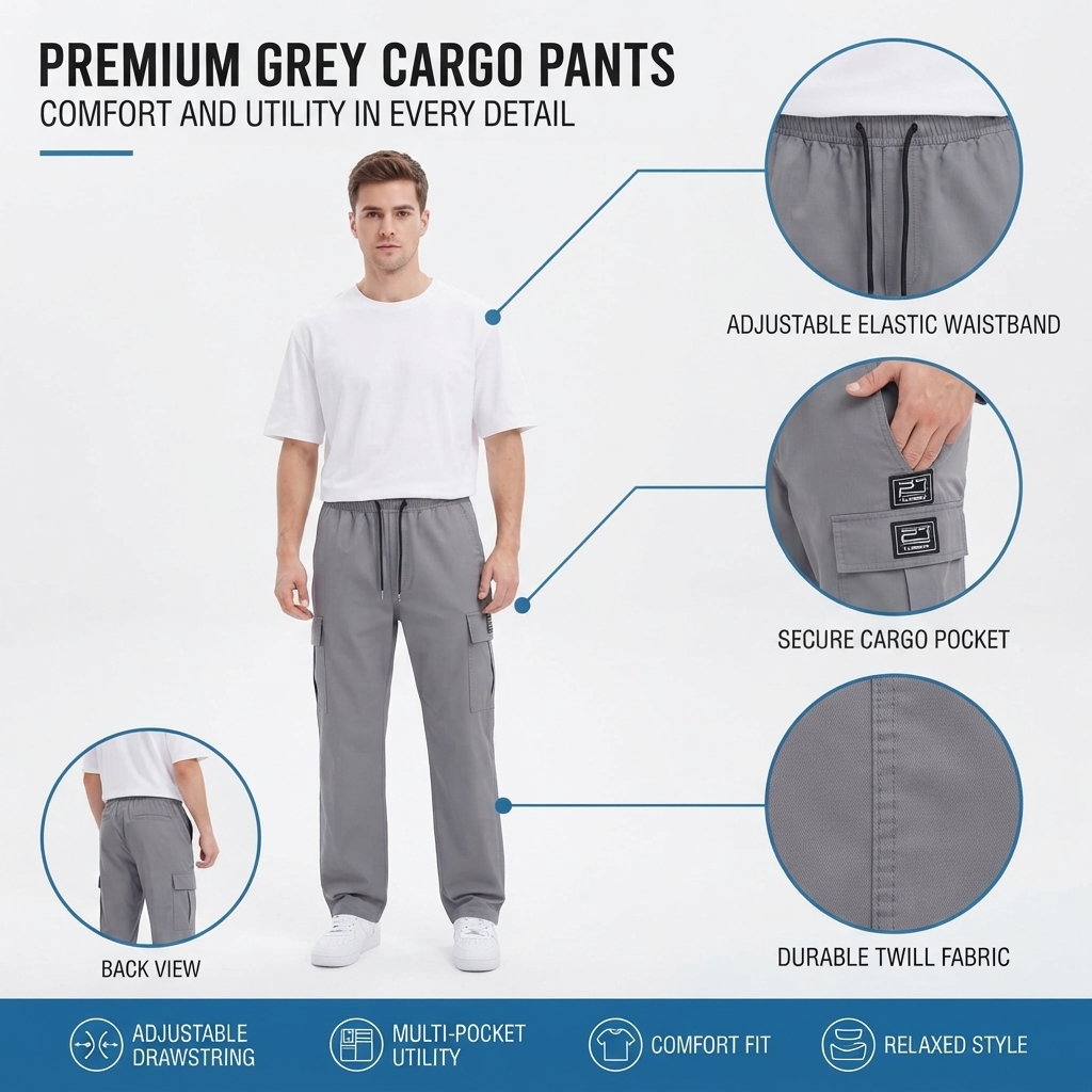 Men’s Relaxed-Fit Multi-Pocket Cargo Pants