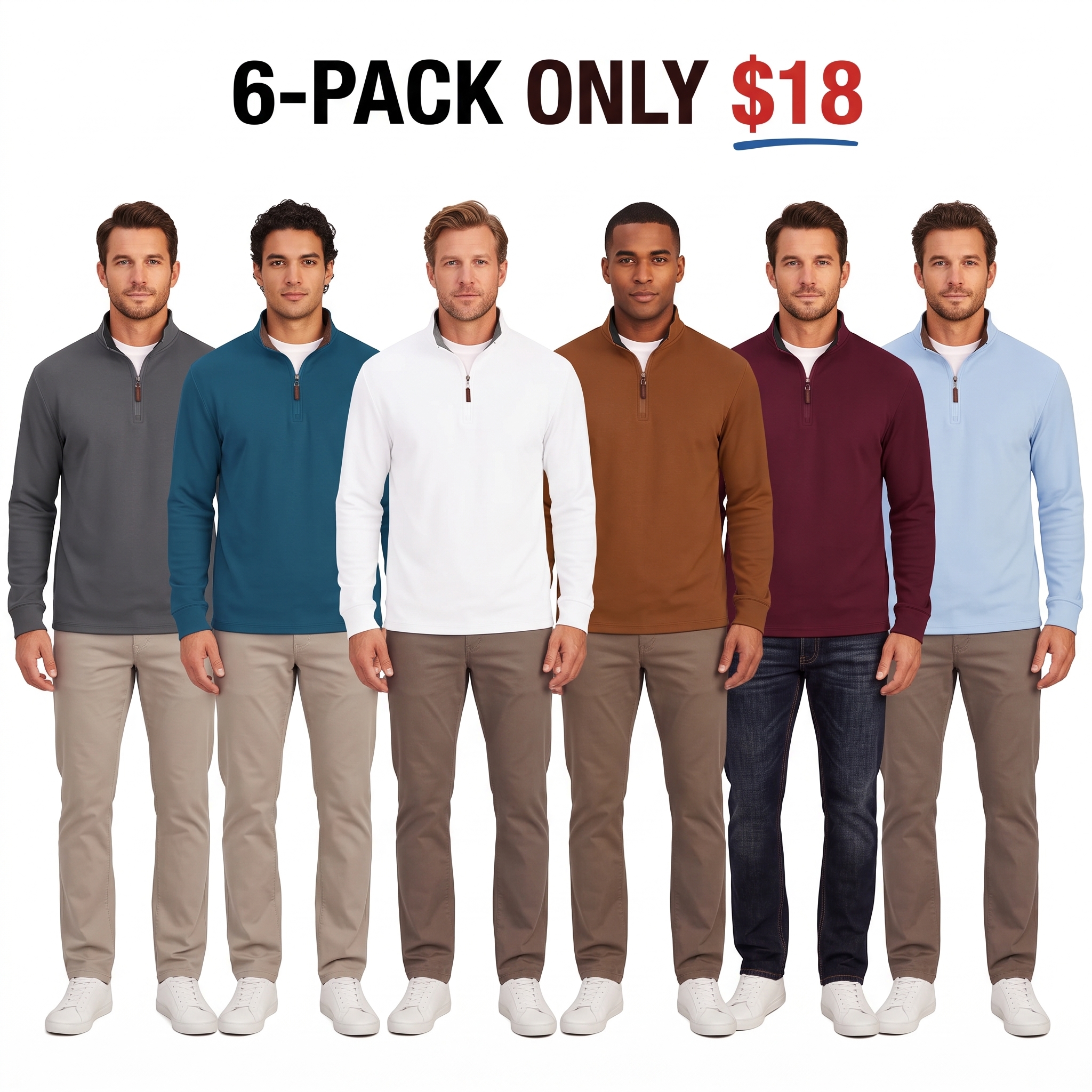 Men’s Quarter-Zip Mock Neck Fleece Pullover