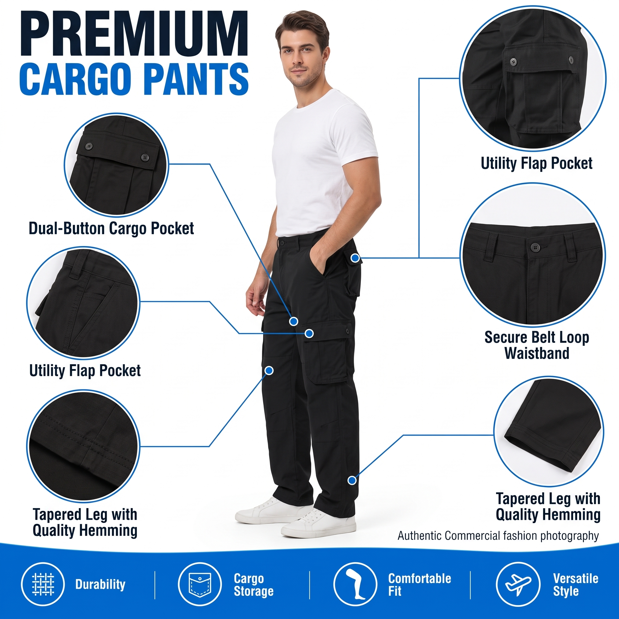 Men's Loose Fit Multi-Pocket Cargo Pants