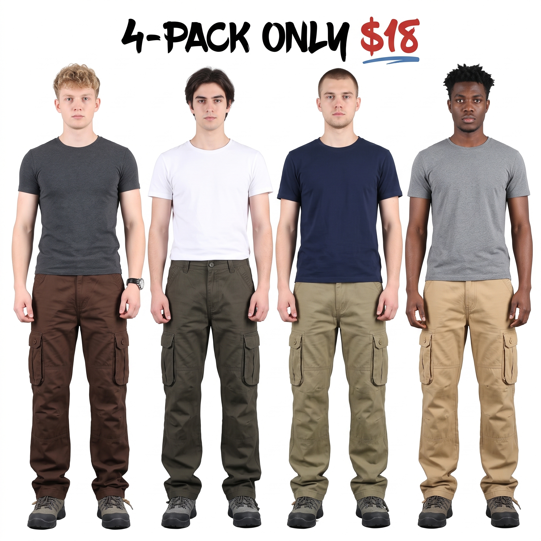 Men's Loose Fit Multi-Pocket Cargo Pants