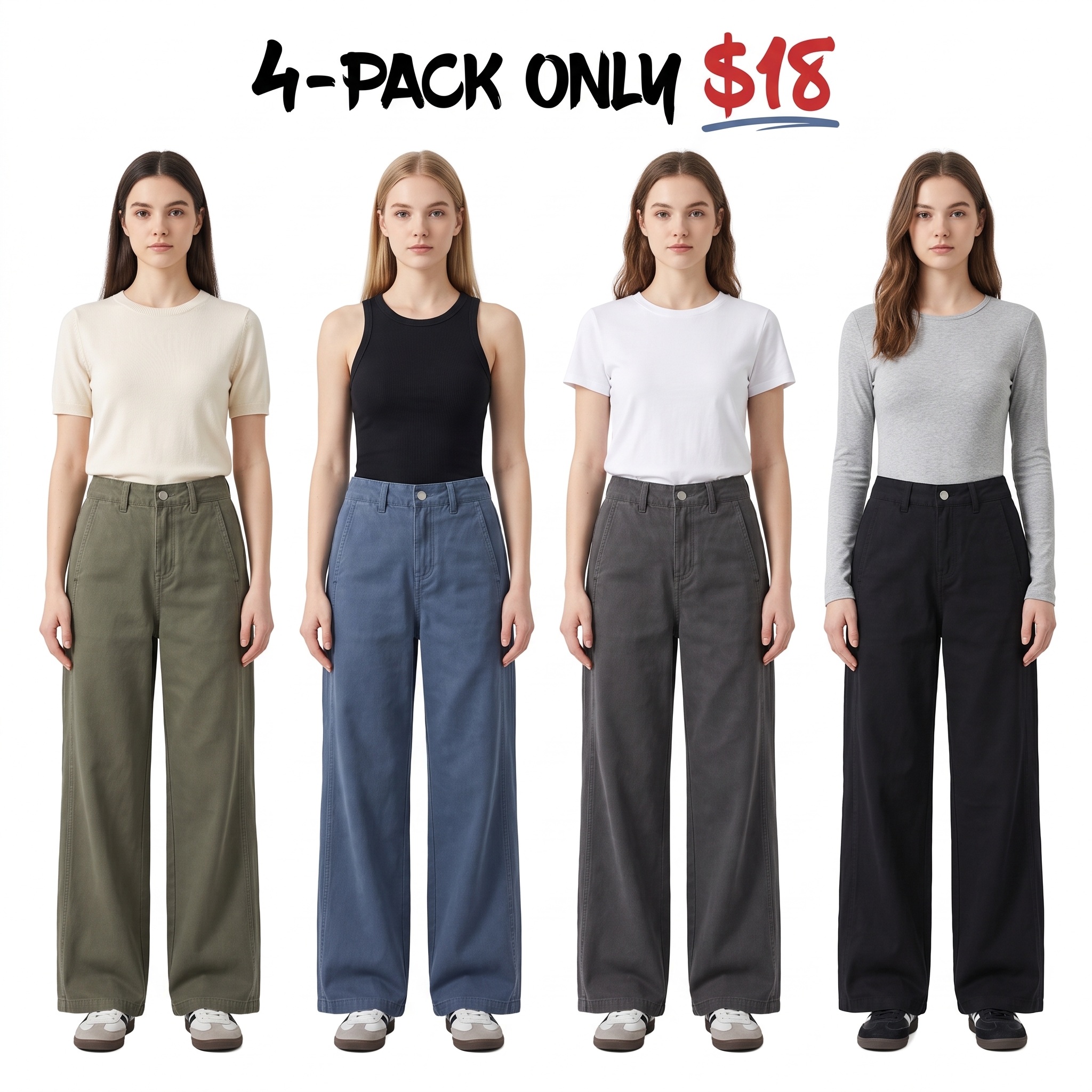 Women’s High-Waisted Wide-Leg Stretch Jeans