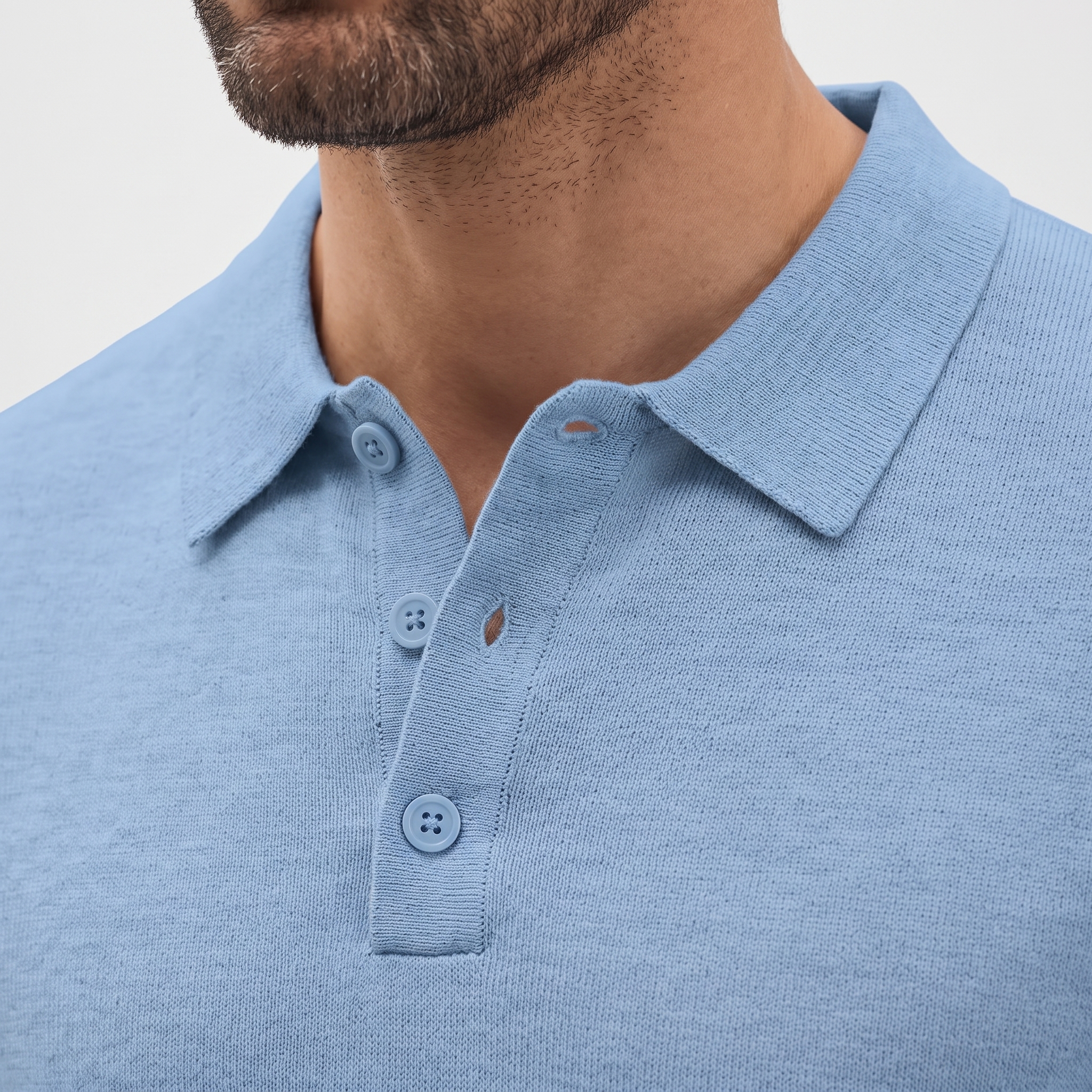 Men's Long Sleeve Knit Polo Shirt