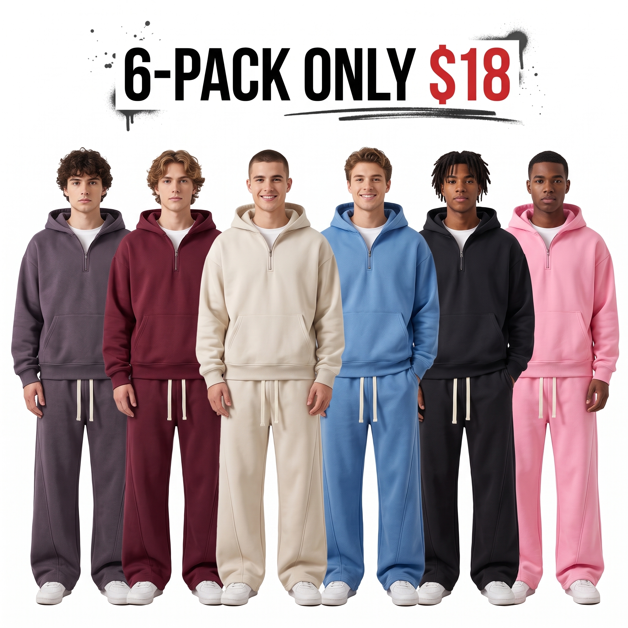 Men's Vintage Knit Half-Zip Tracksuit Set