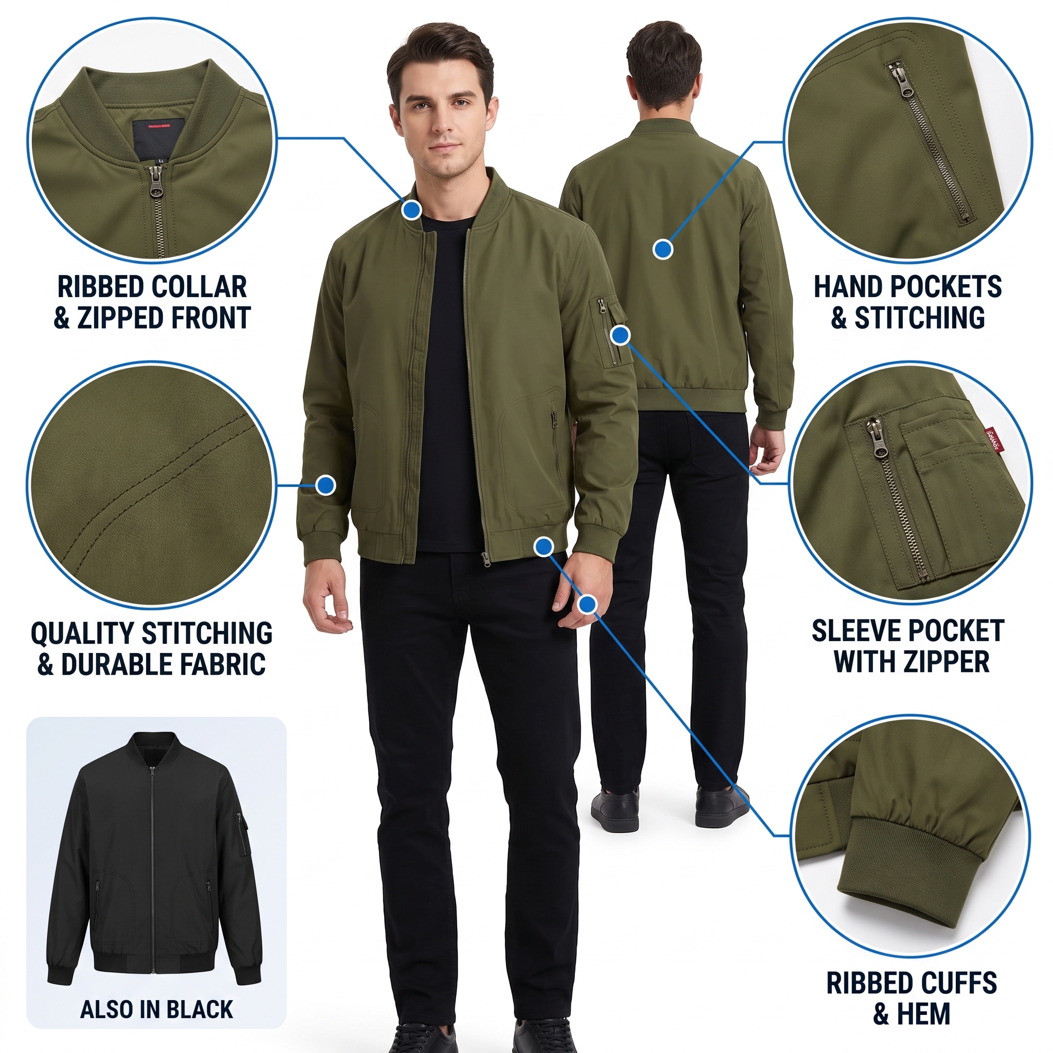Men's Lightweight Bomber Jacket