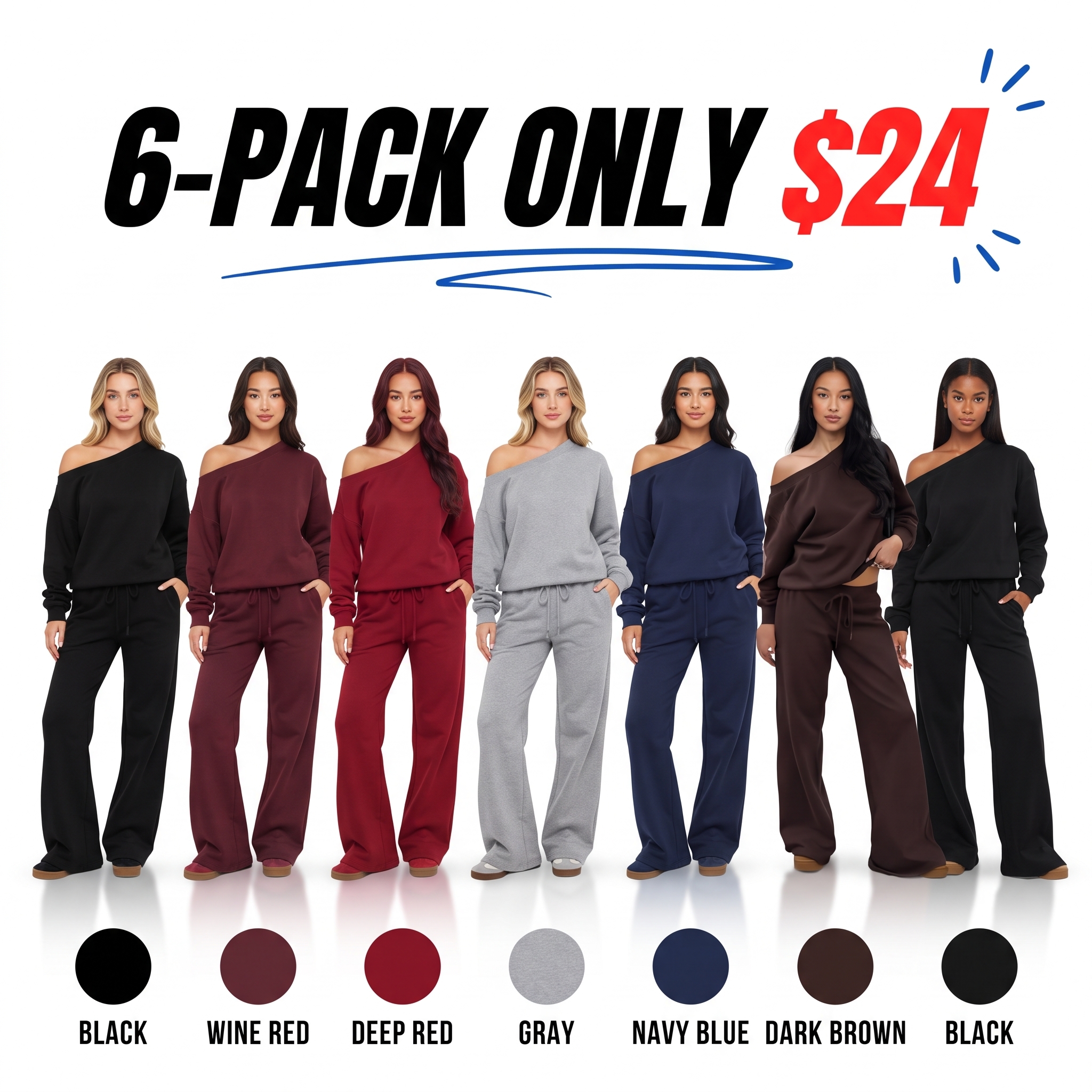 Women’s One-Shoulder Oversized Lounge Set