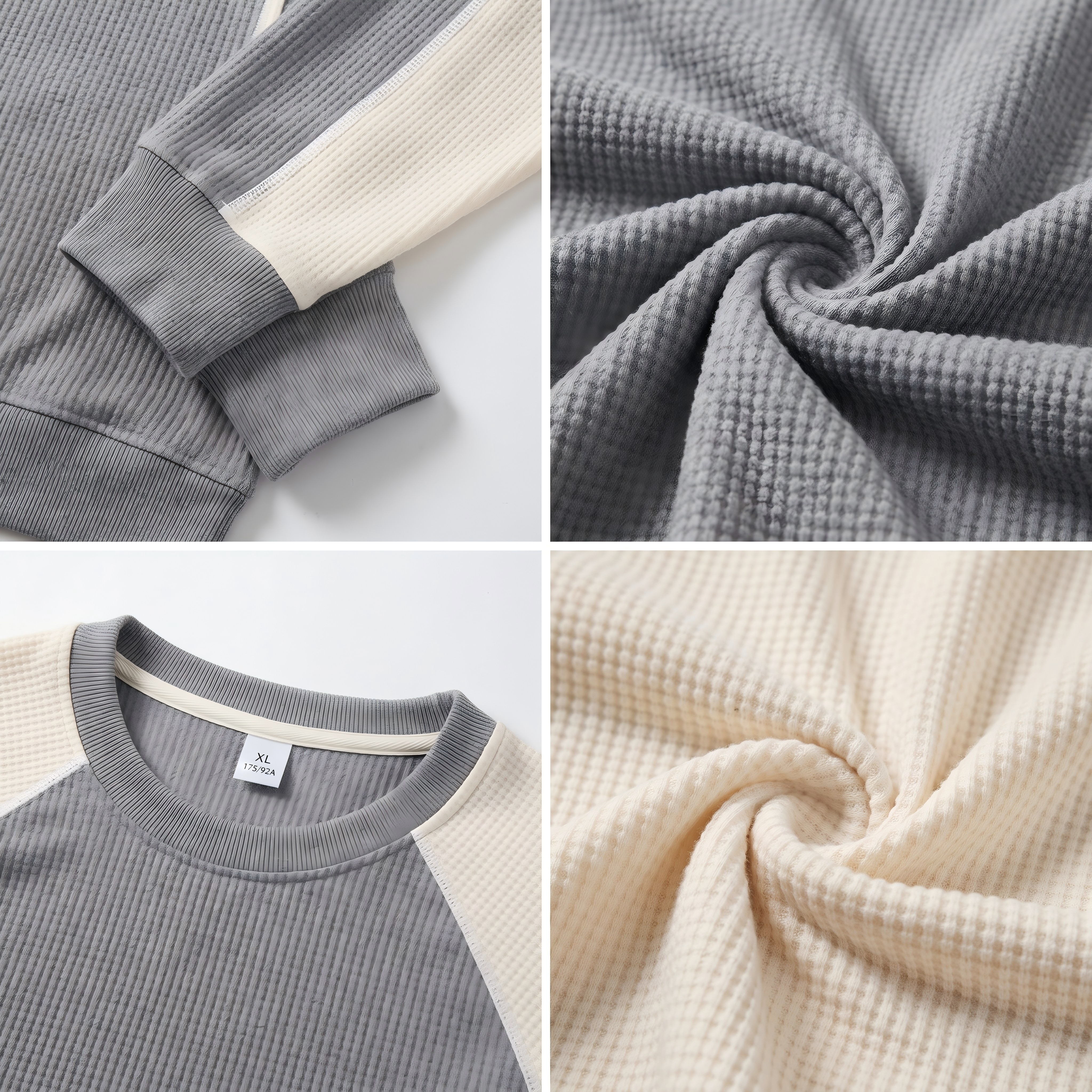 Men's Color-Block Crewneck Sweatshirt – Casual Long-Sleeve Pullover