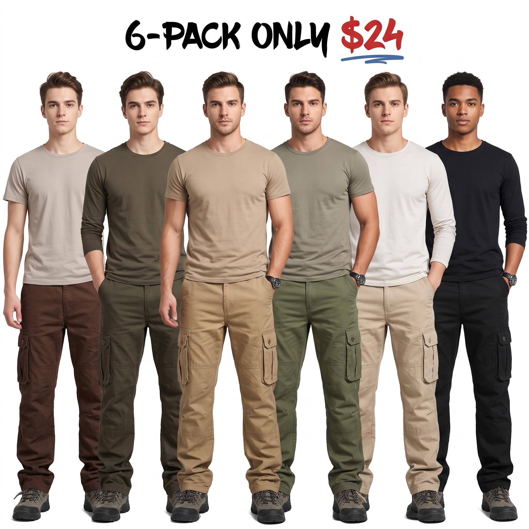 Men's Loose Fit Multi-Pocket Cargo Pants