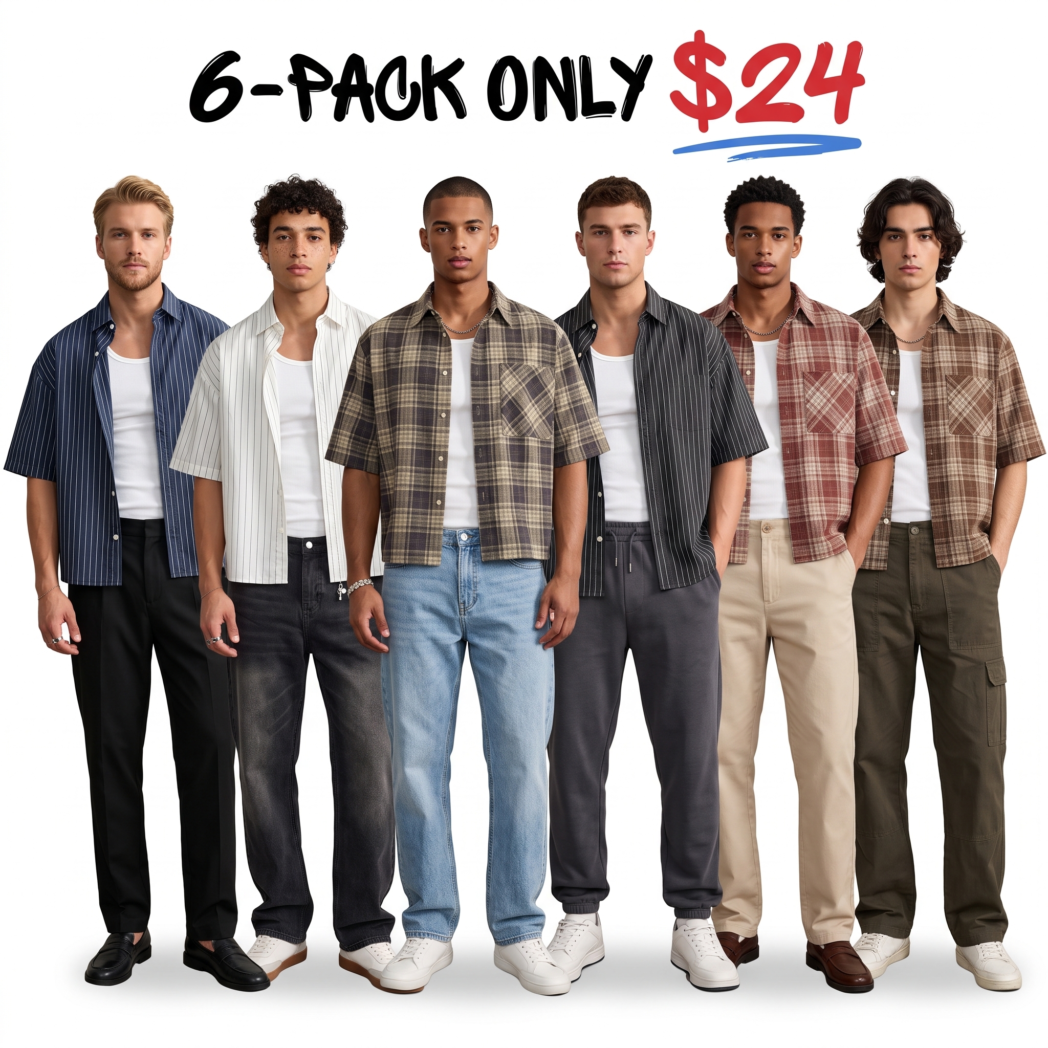 Men’s Loose-Fit Plaid Short-Sleeve Shirt