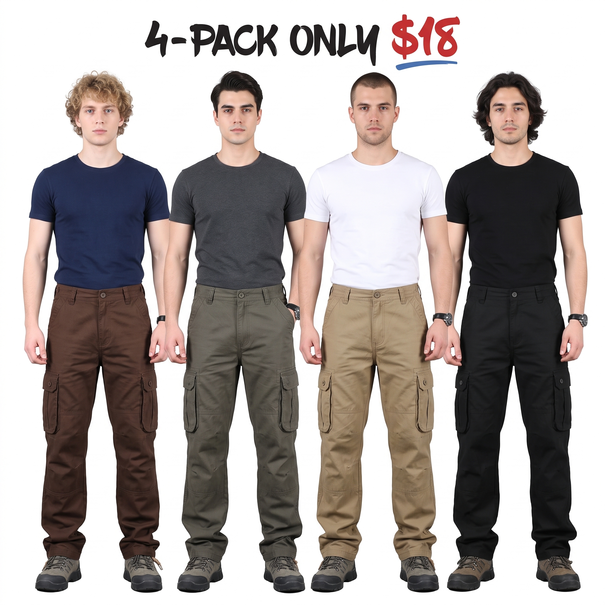 Men's Loose Fit Multi-Pocket Cargo Pants