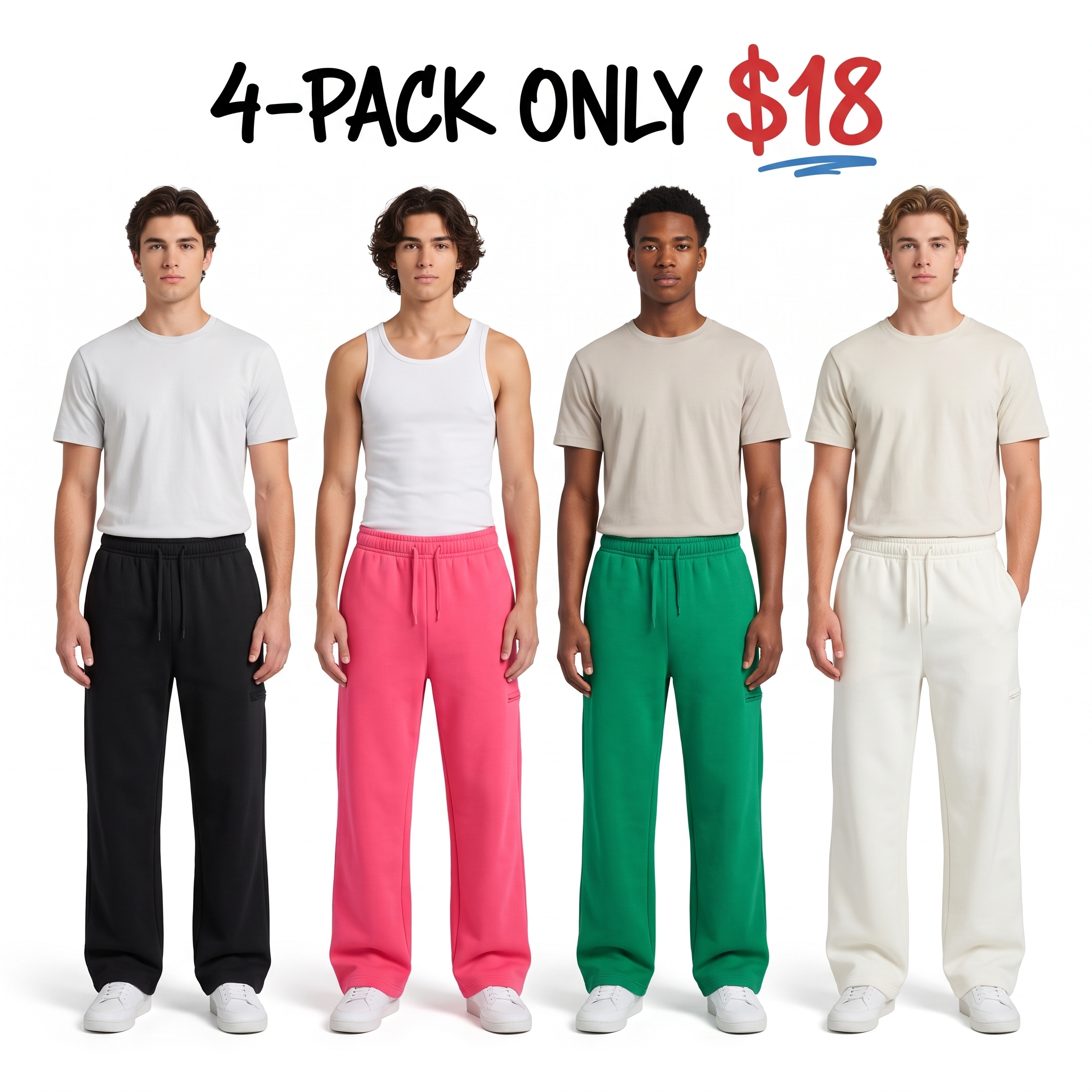 Unisex Straight-Leg Heavyweight Fleece Sweatpants