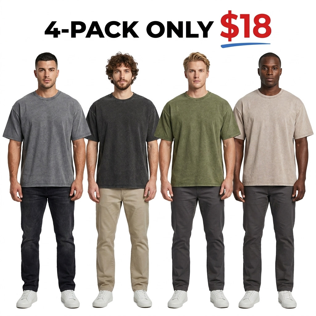Unisex 240 GSM Heavyweight Acid-Wash Oversized T-Shirt