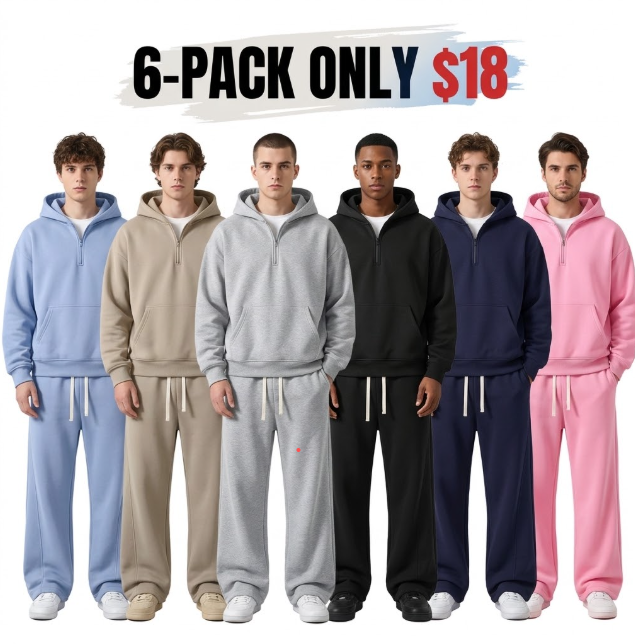 Men's Vintage Knit Half-Zip Tracksuit Set