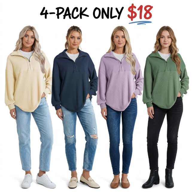 Women's Cotton Knit Quarter-Zip Pullover