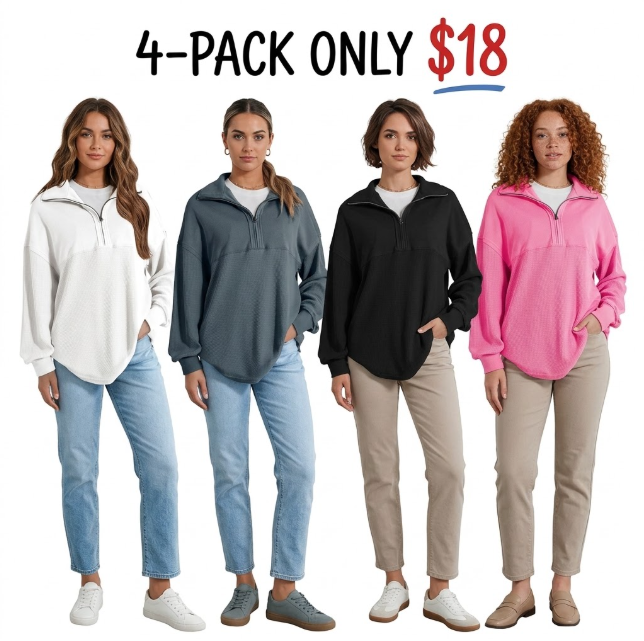 Women's Cotton Knit Quarter-Zip Pullover