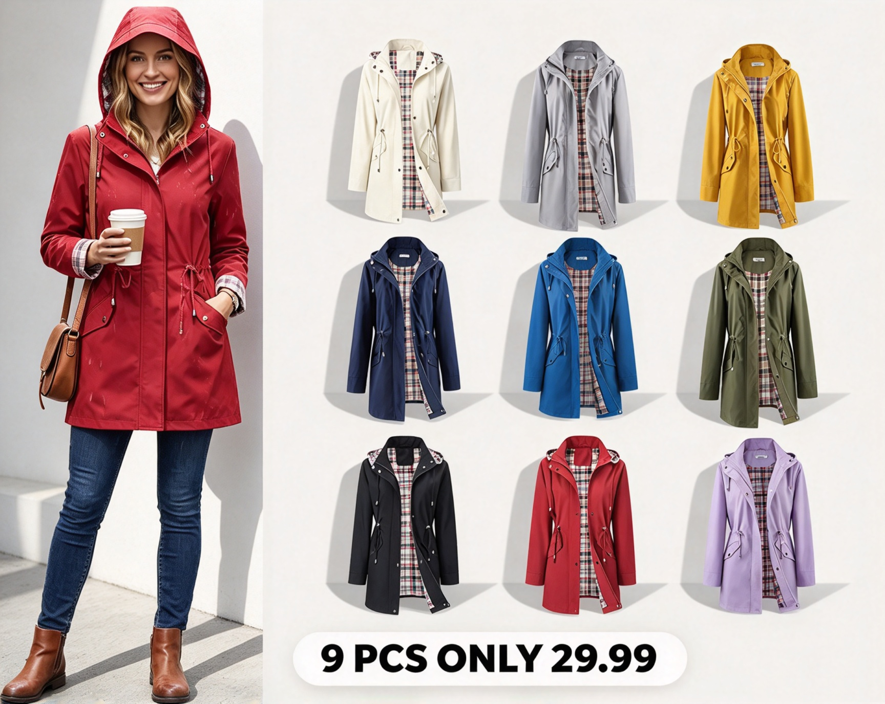 🔥🧥💦Womens Chic. Lightweight. Waterproof Jacket🍃-Unleash Style and Durability in Any Storm!