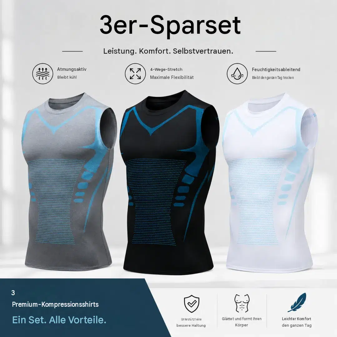 💪 Figurformende Kompressionsweste für Herren | Haltungskorrigierende Basisschicht