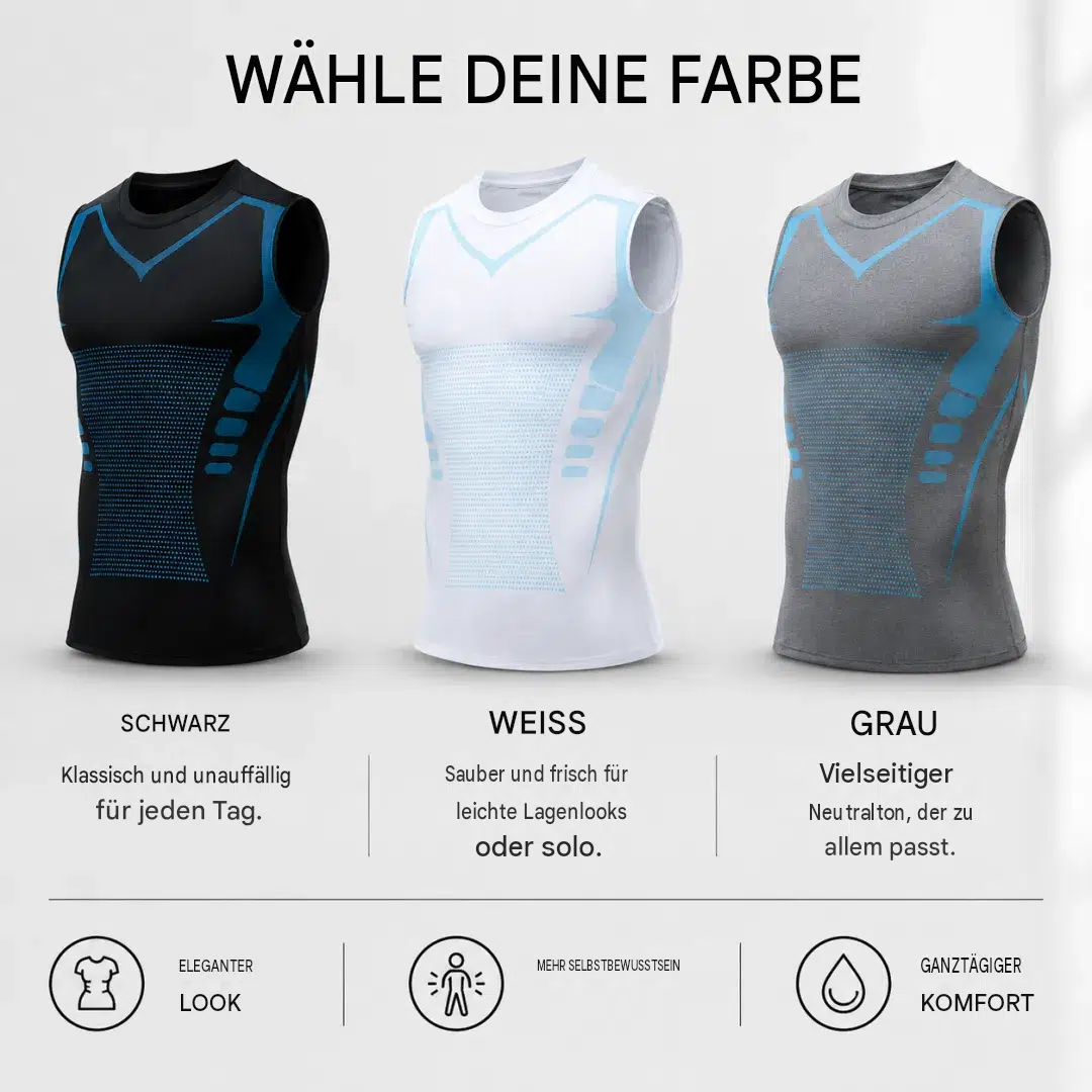 💪 Figurformende Kompressionsweste für Herren | Haltungskorrigierende Basisschicht