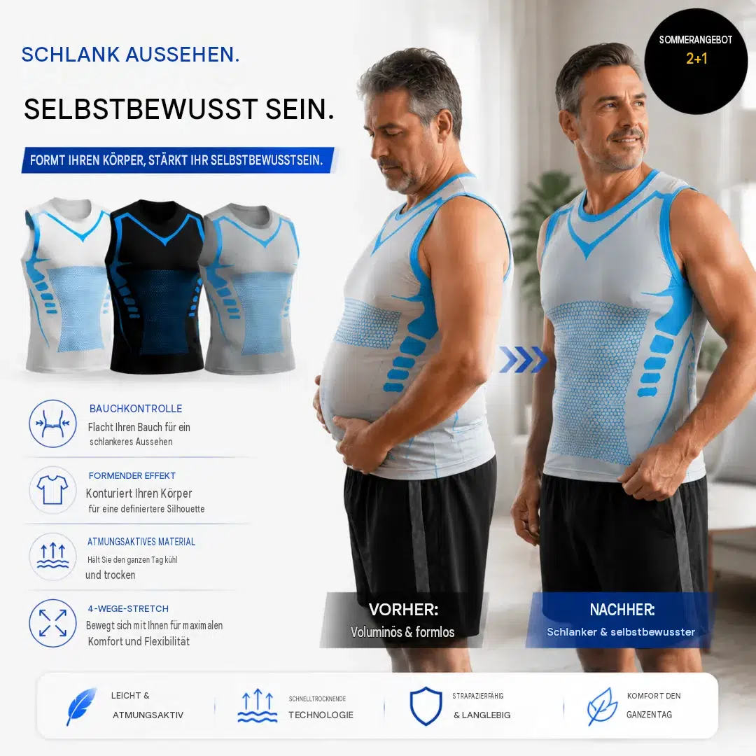 💪 Figurformende Kompressionsweste für Herren | Haltungskorrigierende Basisschicht