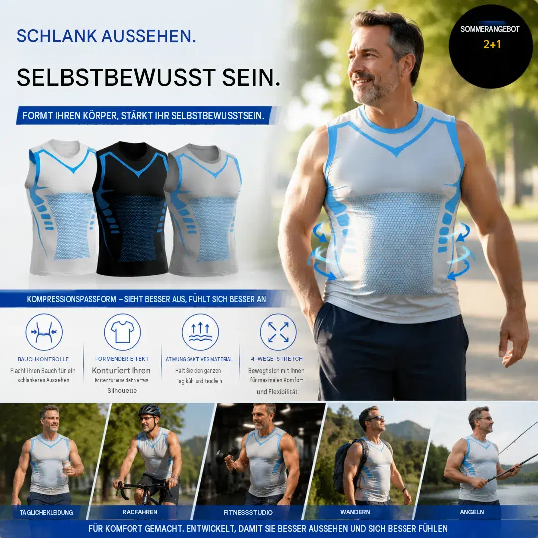 💪 Figurformende Kompressionsweste für Herren | Haltungskorrigierende Basisschicht