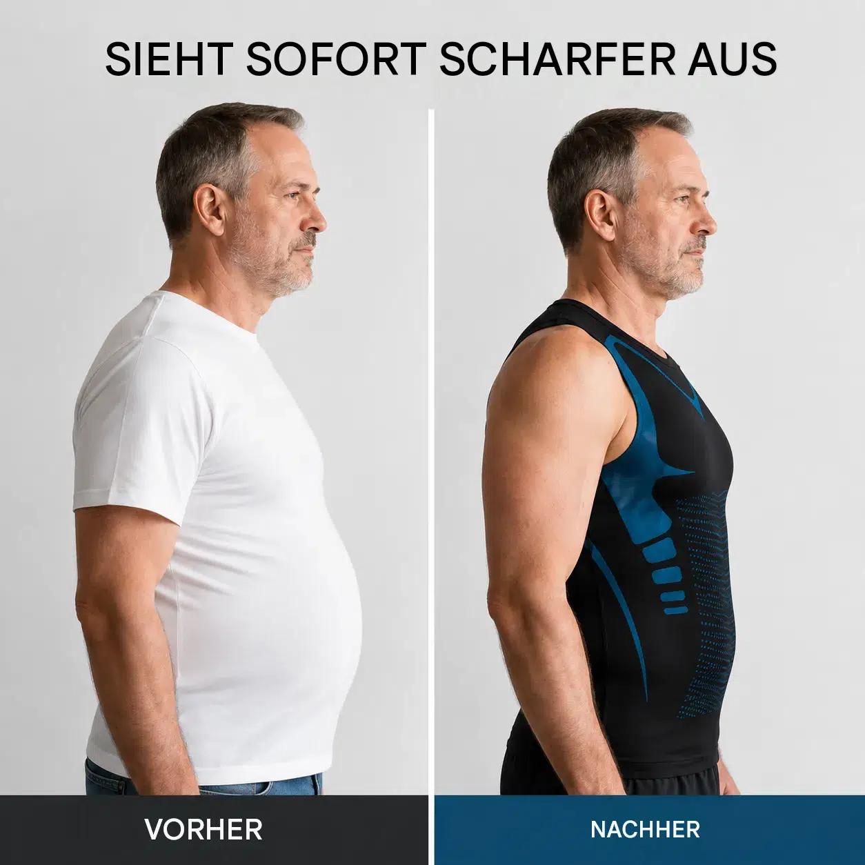 💪 Figurformende Kompressionsweste für Herren | Haltungskorrigierende Basisschicht