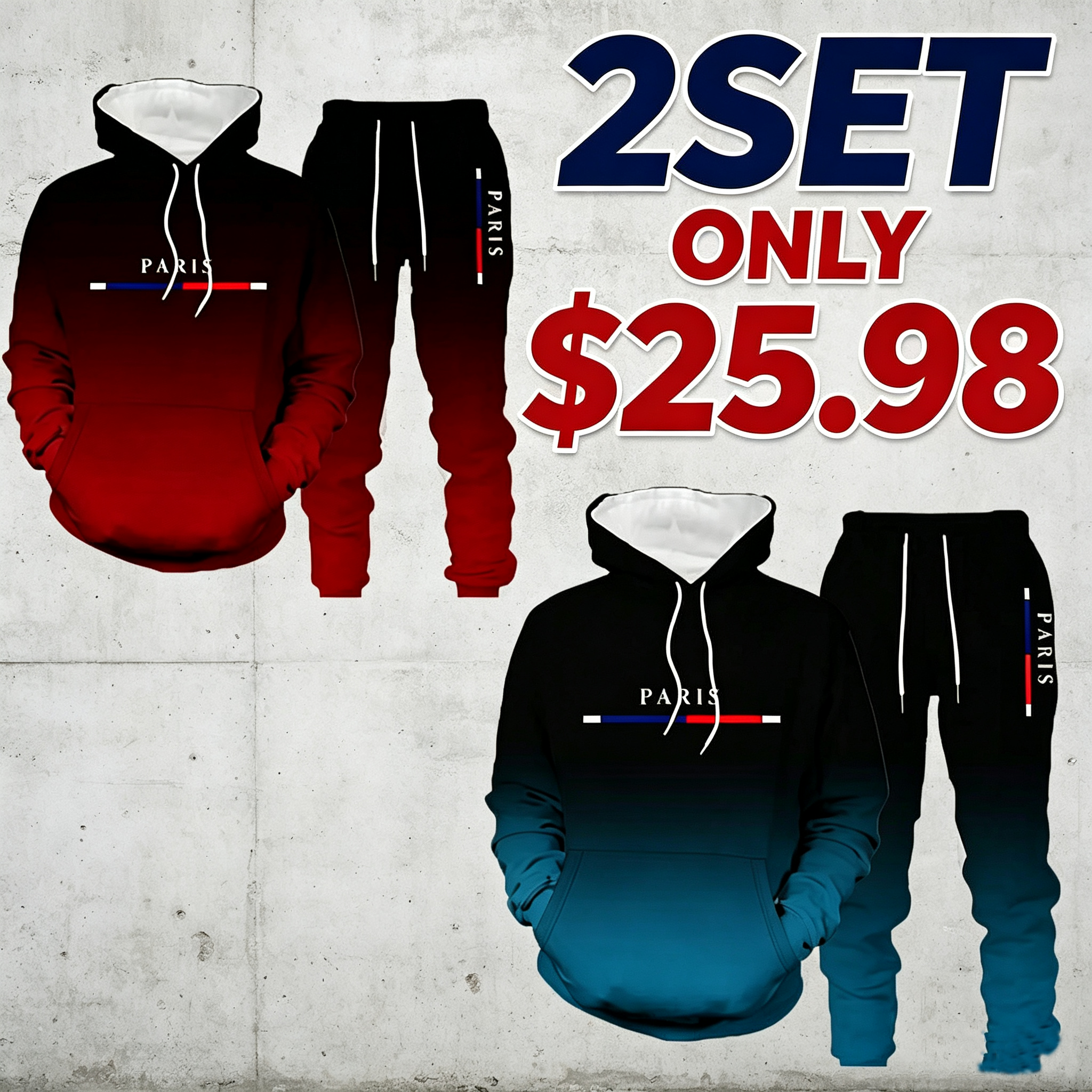 ⏳Time-Limited Special⏰Men's Gradient Tracksuit Set - Hoodie and 2 piece set