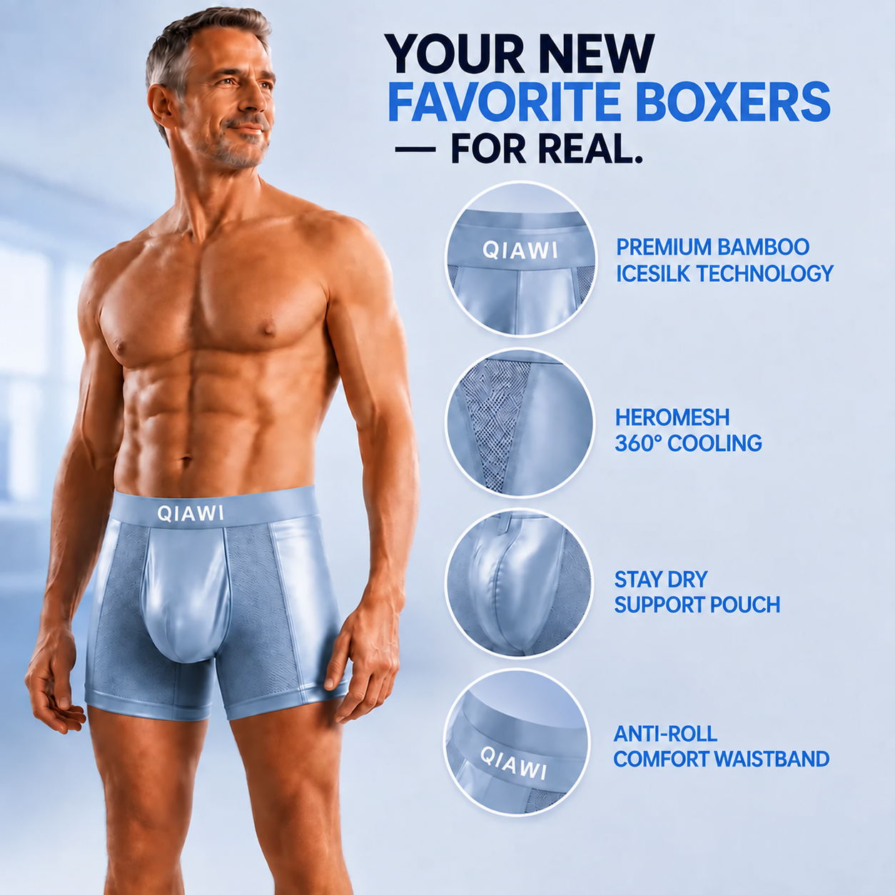 2026 UPGRADED - 60% OFF 💎  Premium Leakproof Bamboo Ice Silk Boxer