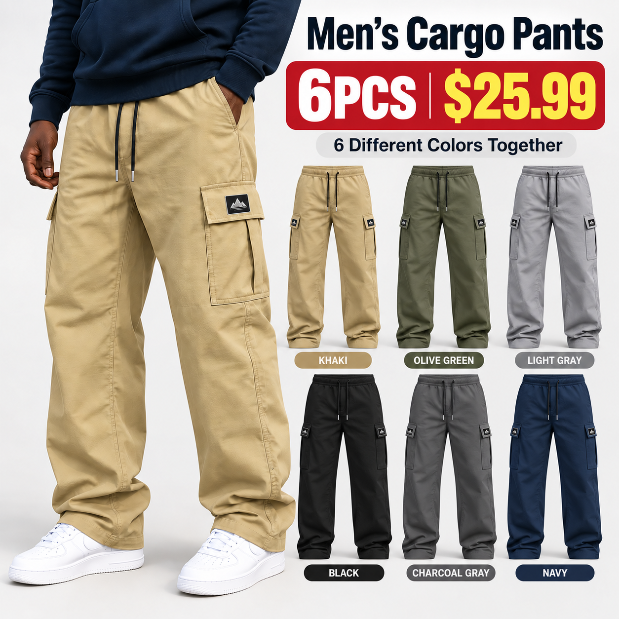 🔥 BESTSELLER | 3PCS $19.95 | Men's Loose-Fit Cargo Pants
