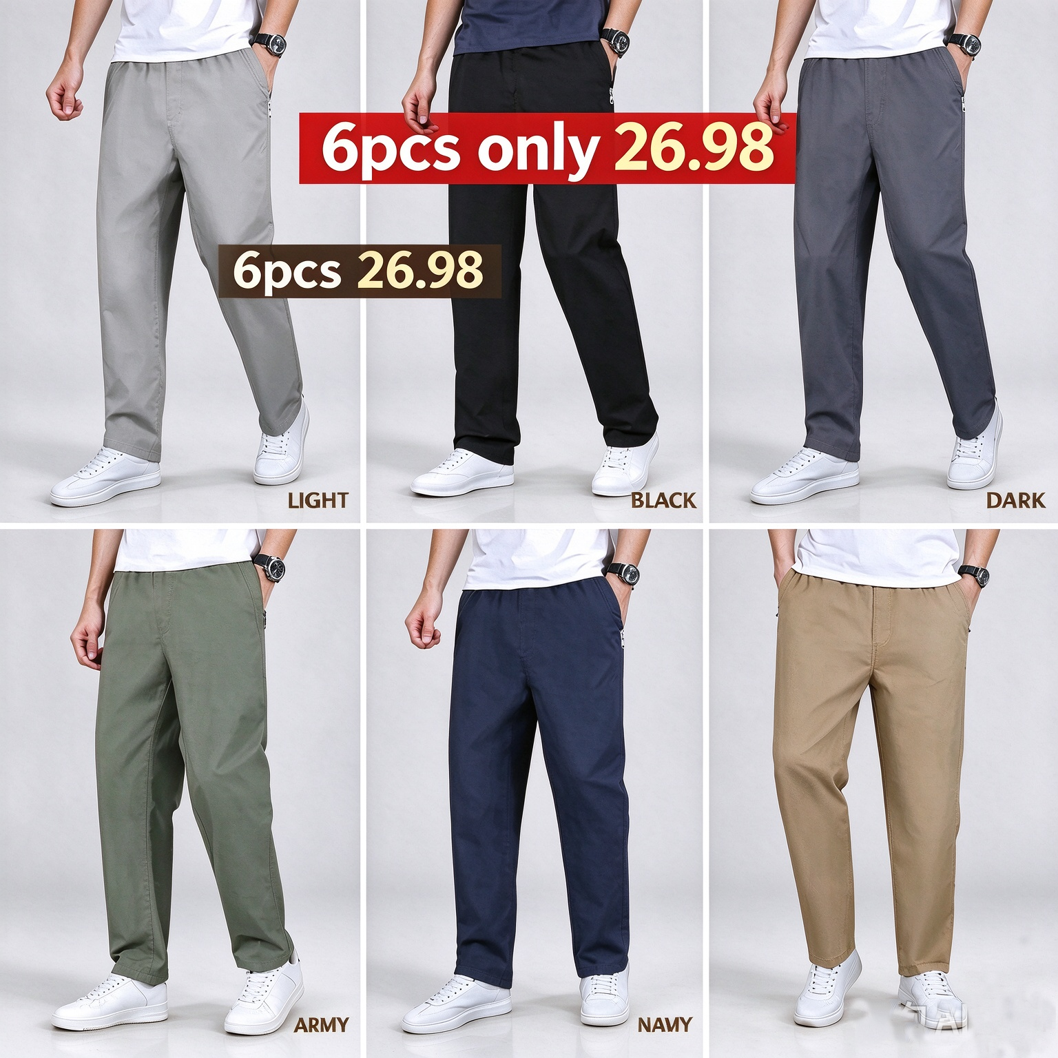 EaseTactic - Flex Fit Zipper-Pocket Durable Pants