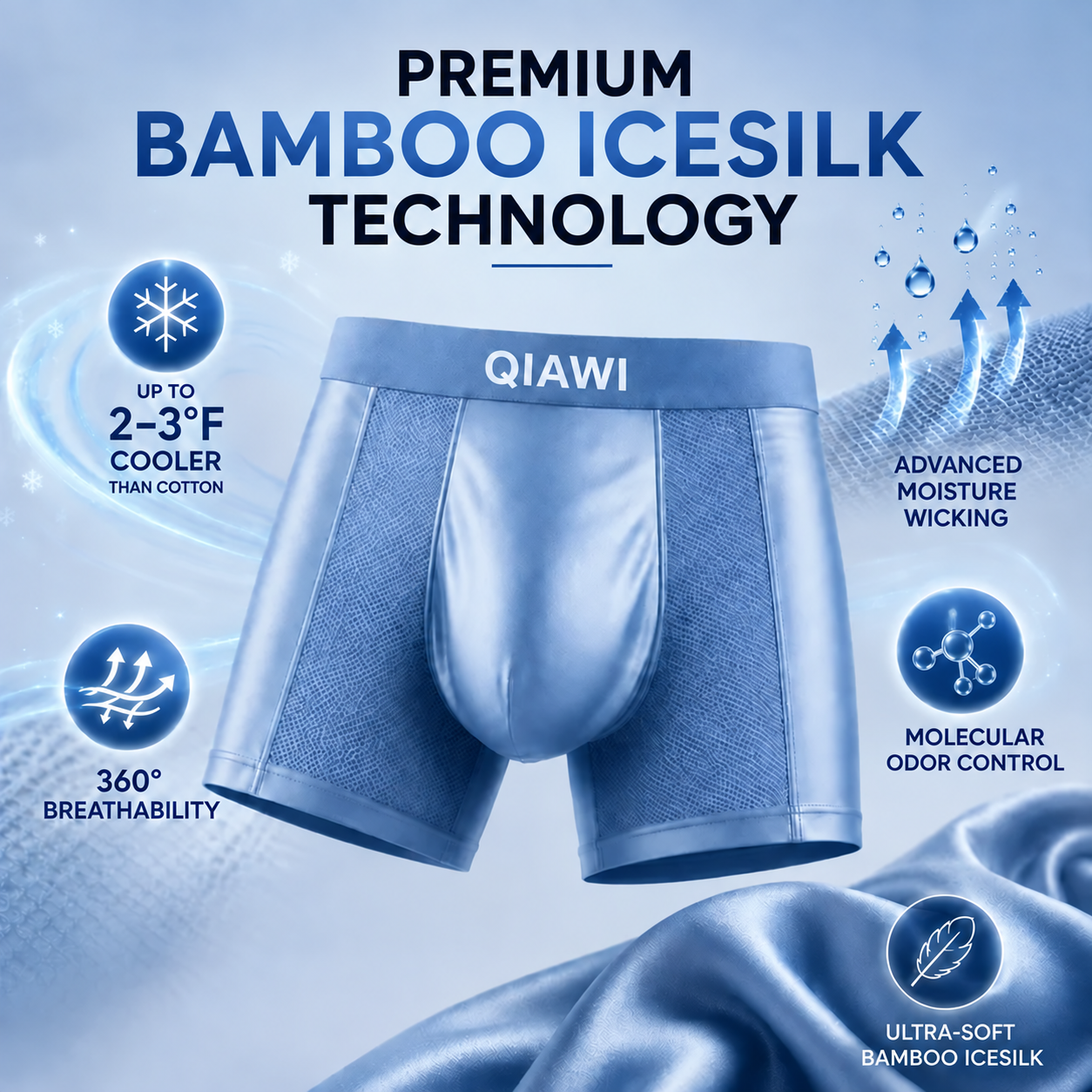 2026 UPGRADED - 60% OFF 💎  Premium Leakproof Bamboo Ice Silk Boxer