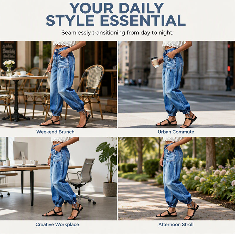 2PCS ONLY 22.98👖 Shape It Your Way | Women's High-Waisted Adjustable-Hem Barrel Jeans