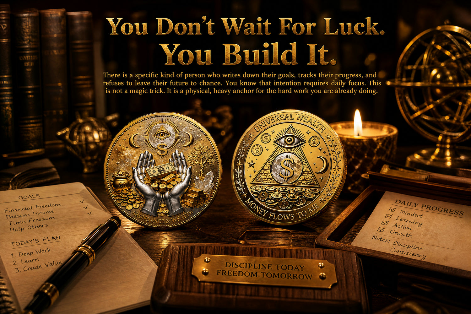 3D Wealth Coin with double-sided relief