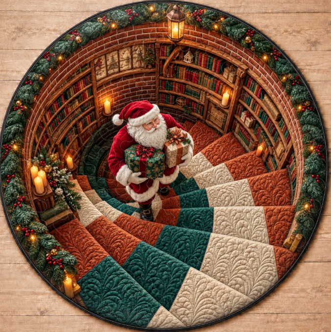 Custom Quilted Round Mat - Personalized Christmas Birthday Gifts For Mom, Dad, Brother, Sister - Merry Moments All Season