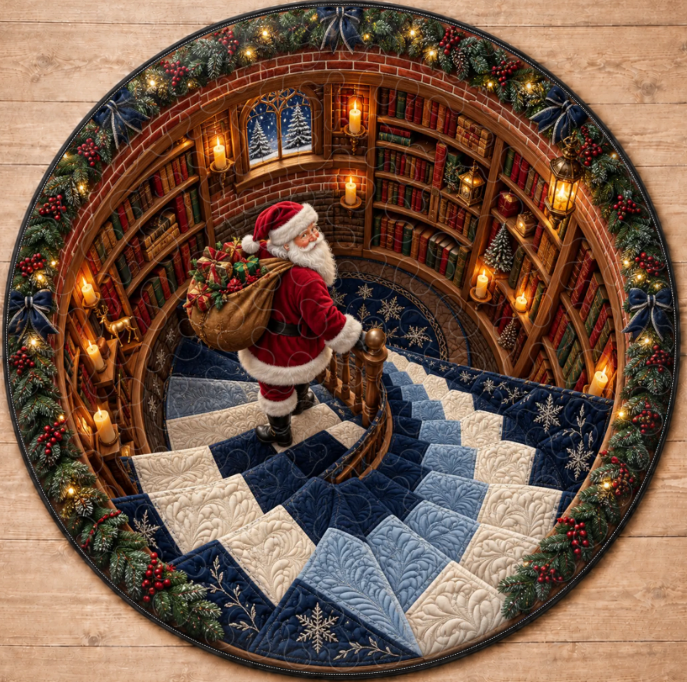 Custom Quilted Round Mat - Personalized Christmas Birthday Gifts For Mom, Dad, Brother, Sister - Merry Moments All Season
