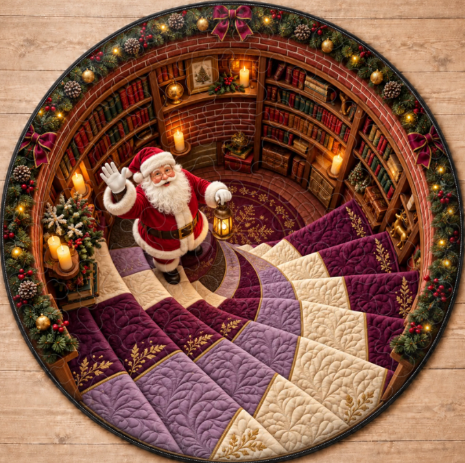 Custom Quilted Round Mat - Personalized Christmas Birthday Gifts For Mom, Dad, Brother, Sister - Merry Moments All Season