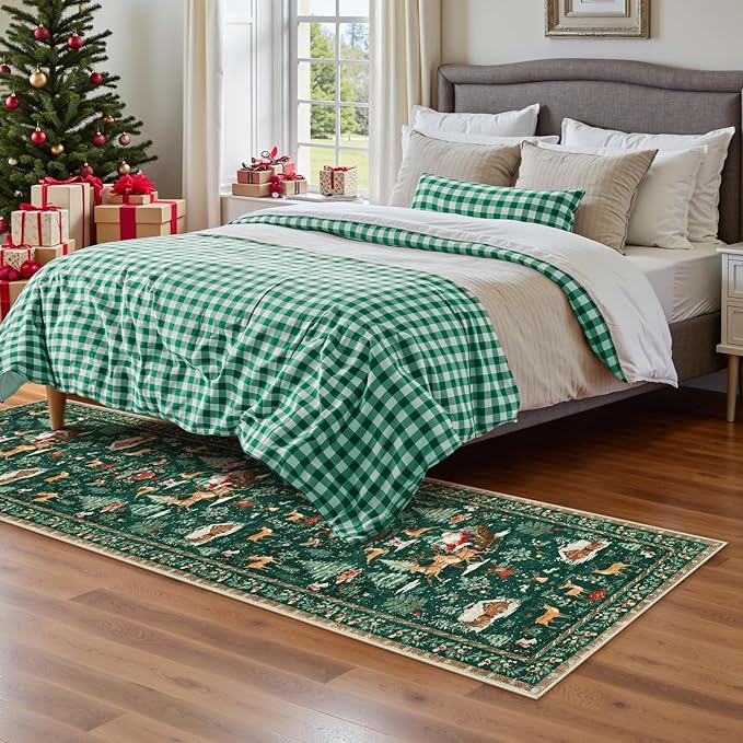 🎄50% OFF🎉Soft Christmas Tree Santa Claus Carpet Runner