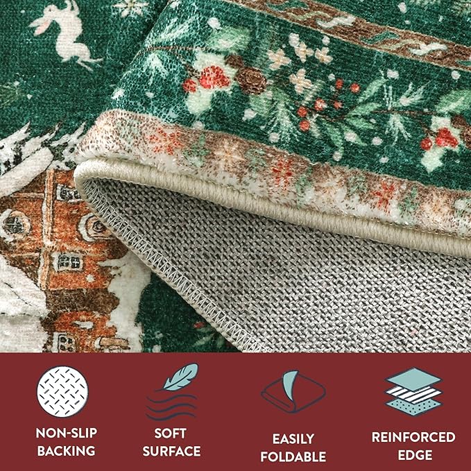 🎄50% OFF🎉Soft Christmas Tree Santa Claus Carpet Runner