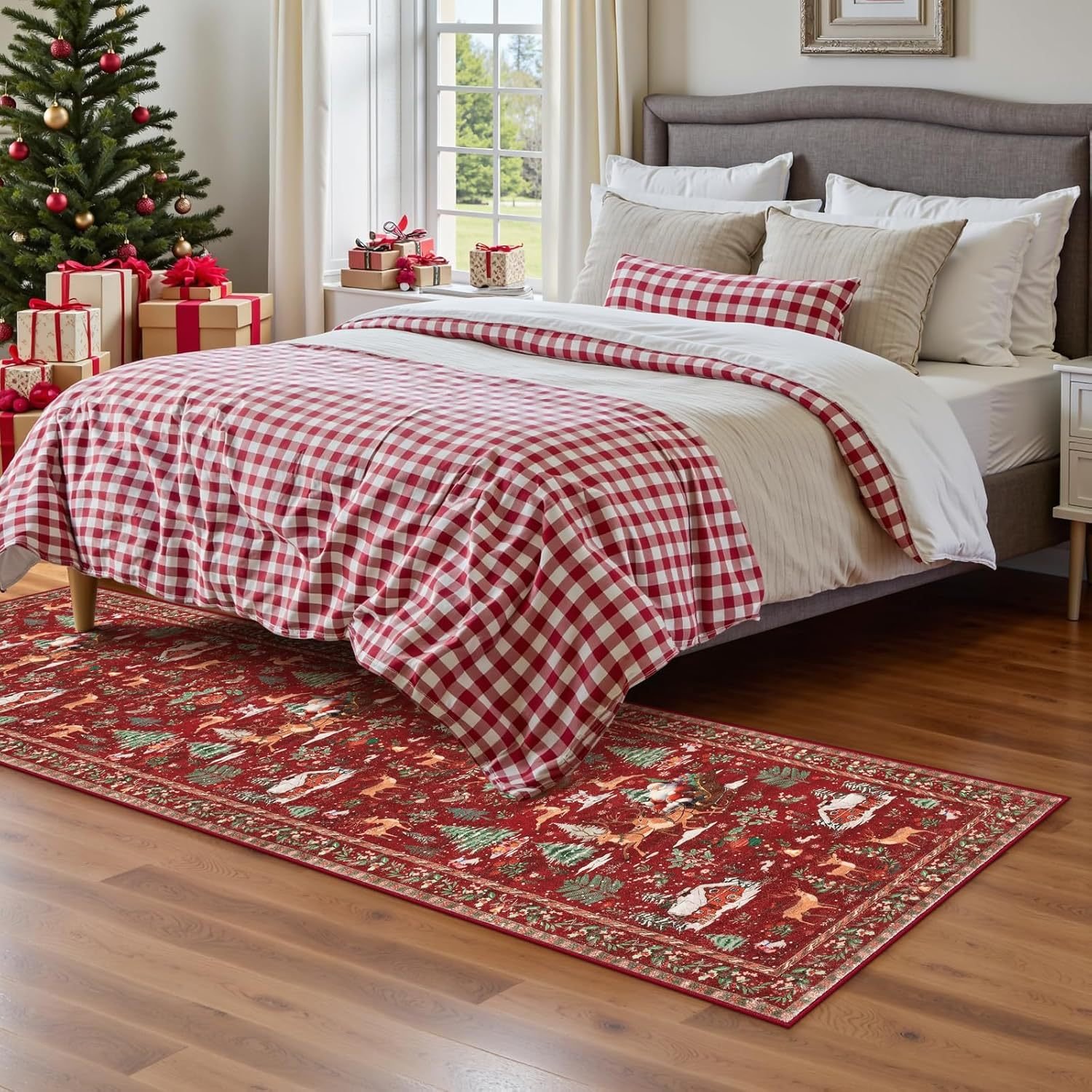 🎄50% OFF🎉Soft Christmas Tree Santa Claus Carpet Runner