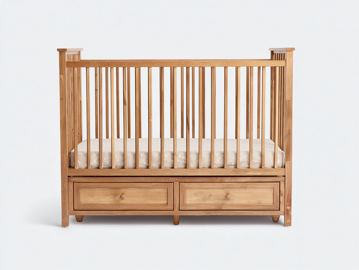 Cuna para habitación infantil-madera-145×78×115 cm-madera natural-con almacenaje inferior-Modordadecor